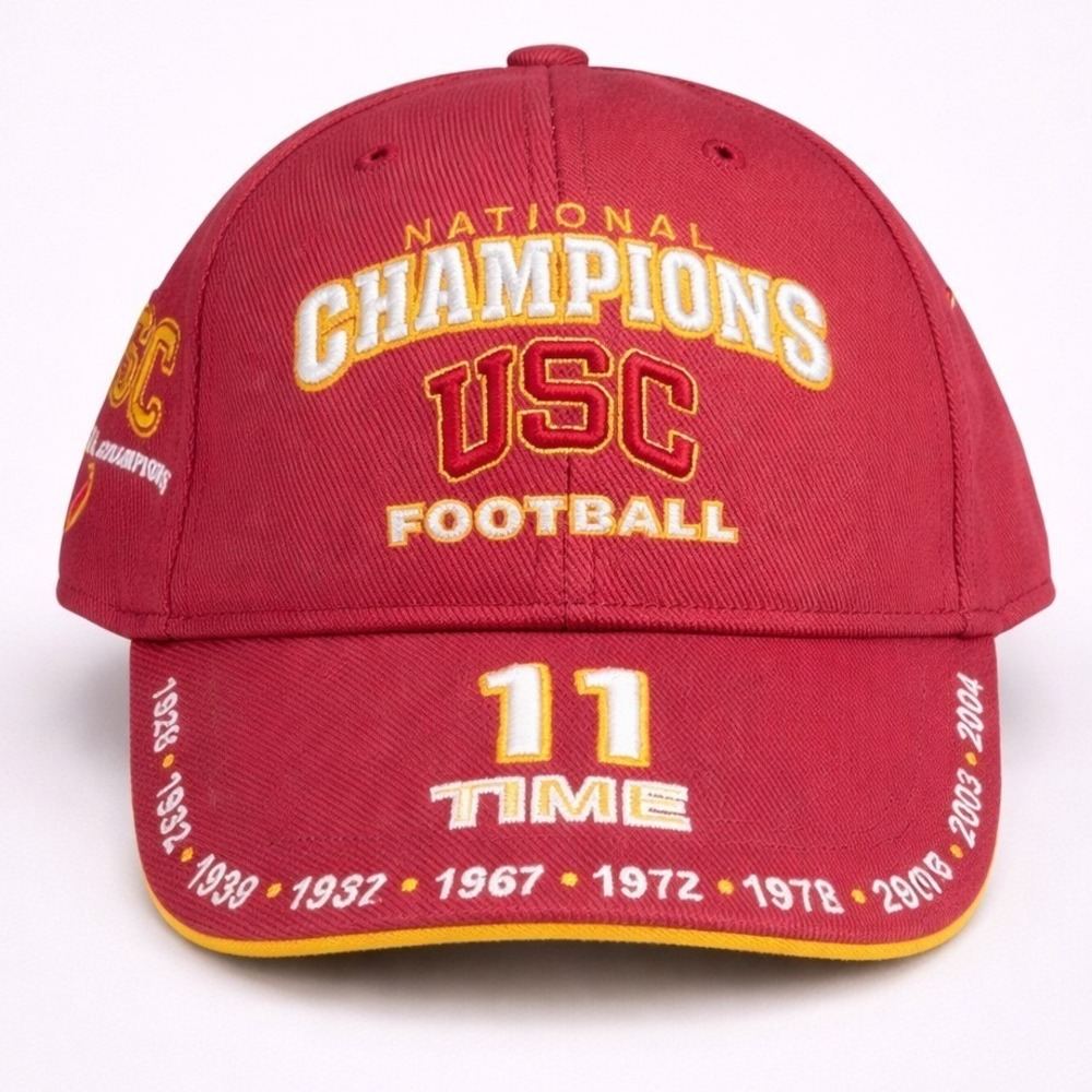VNTG USC Trojans National Champions Football Hat 11 Time Adjustable Cap T.E.I.